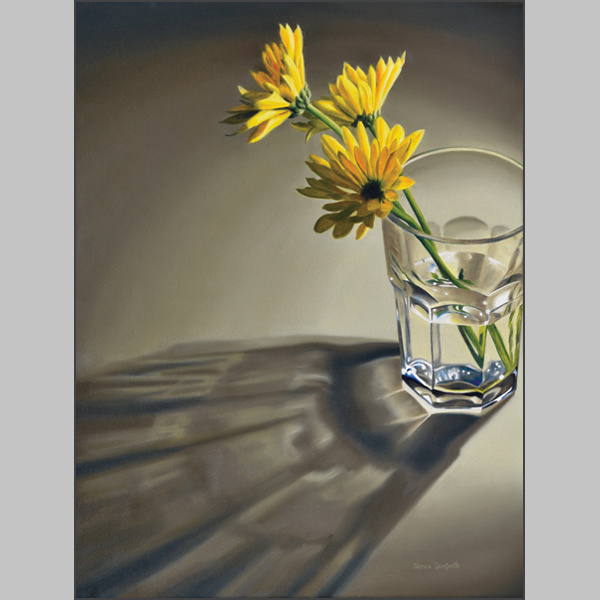 Glass with Daisies oil painting